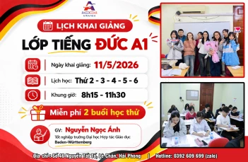 Lịch Khai Giảng Tiếng Đức tháng 5/2026 tại Trung tâm Tiếng Đức Amanda Lịch Khai Giảng Tiếng Đức tháng 5/2026 tại Trung tâm Tiếng Đức Amanda